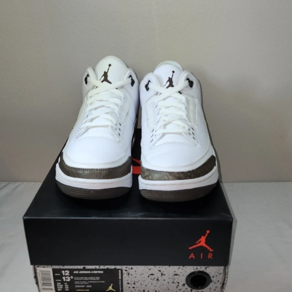 Jordan Retro Sneakers White with Black and Brown Details